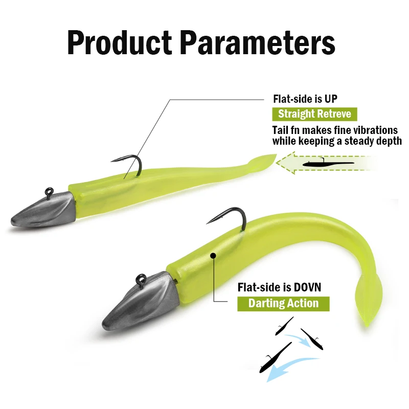 LEYDUN BR الطعم الناعم الصيد السحر 83 مللي متر 2.7 جرام تهزهز رئيس هوك 3 جرام 5 جرام 7 جرام 9 جرام 12 جرام 14 جرام لف و دارتينغ الأسماك الناعمة ل البحر باس بايك إغراء #2