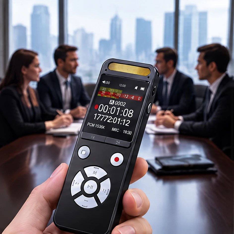 Mini Voice Recorder Pen 32GB 64GB 1TB TF Slot MEMS Mic 360 Pickup Smart Noise Reduction Dictaphone for Lecture Interview Student