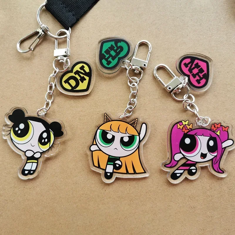 SANRIO,the Powerpuff Girls , Double sided acrylic, Key chain, Backpack accessories, Mobile phone pendant, Accessories, Key chain