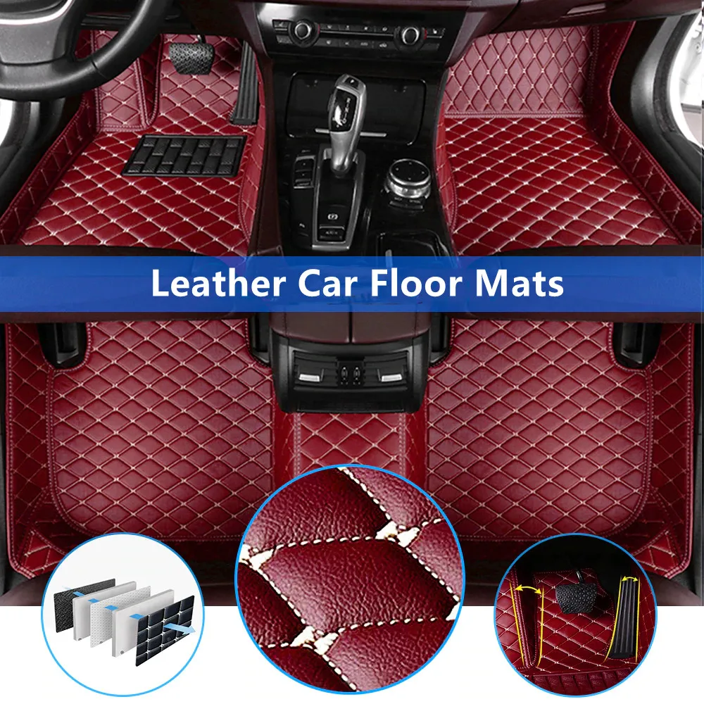 Car Floor Mats For BMW 2 Series F22 Coupe 2014 2015 2016 2017 2018 Full Covered Leather Carpet Interior Parts Car Accessories