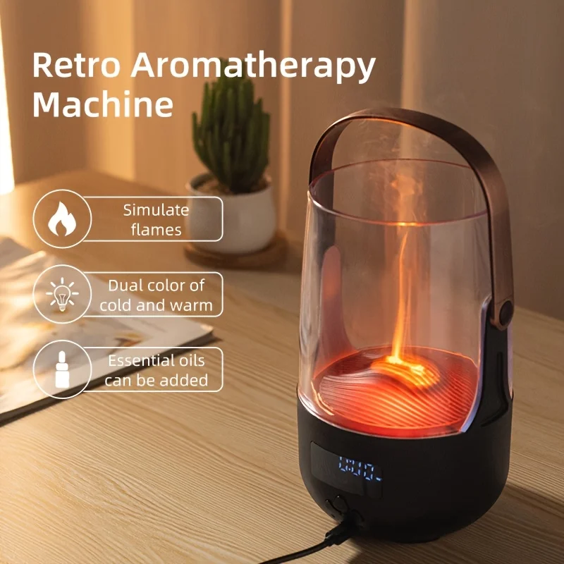 

Vintage Flame Essential Oil Diffuser Office Bedroom Camping Portable Portable Humidifier diffuser USB Powered Aroma Flame Night