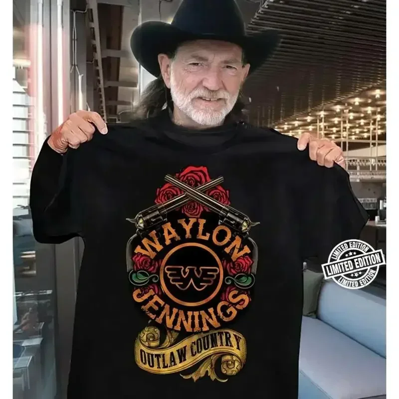 Waylon Jennings Outlaw Country Tour  T shirt 2024 S 5XL