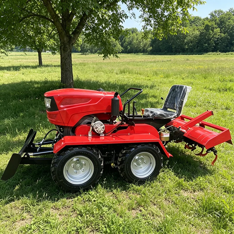 

Индивидуальная настраиваемая самоходная плужная машина с роторным культиватором и системой четырехколесного тракторного привода