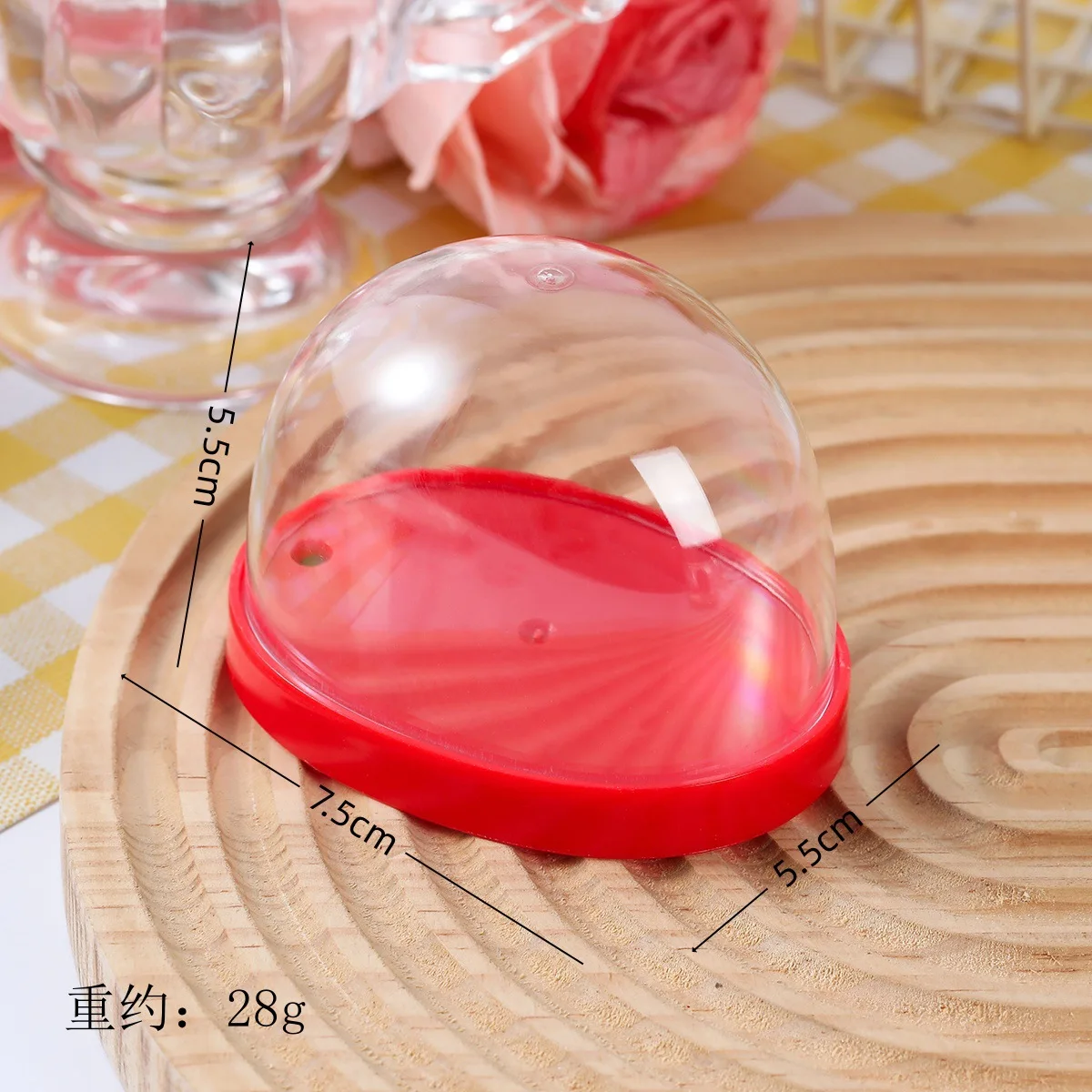Poppenhuis Mini Halve Koepel Glazen Deksel Taart Bloem Display Cloche Bell Jar Fles Onsterfelijke Plantenhouder Doos 2st/lot
