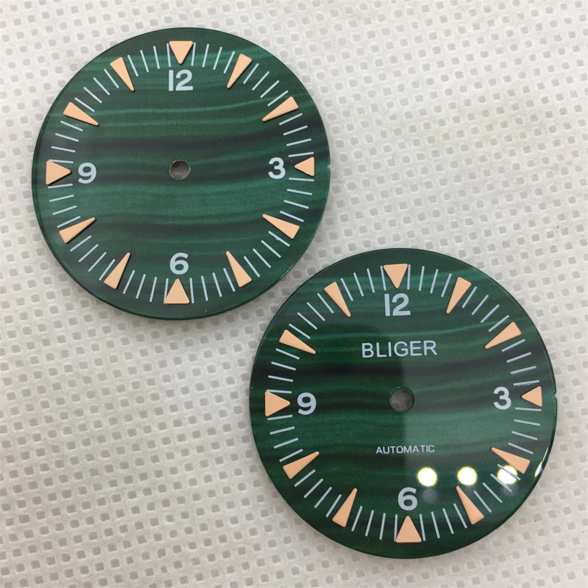 Циферблат NH35, 32 мм, зеленый глянцевый, C3, зеленый, светящийся, подходит для механизма NH35A NH36