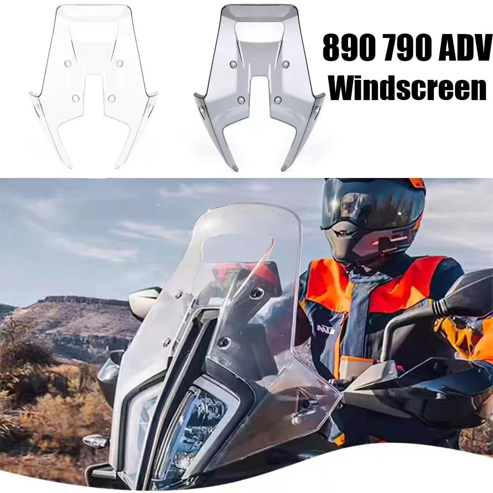 Fit 890 790 ADV Adventure R Rally 2023 2024 Motorcycle Acrylic Rally Windshield Wind Deflector Screen Shield Windscreen Visor