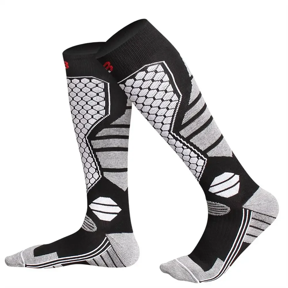Calcetines de esquí cálidos para invierno, calcetines de compresión transpirables y gruesos antideslizantes para Snowboard, calcetines térmicos que absorben la humedad hasta la rodilla