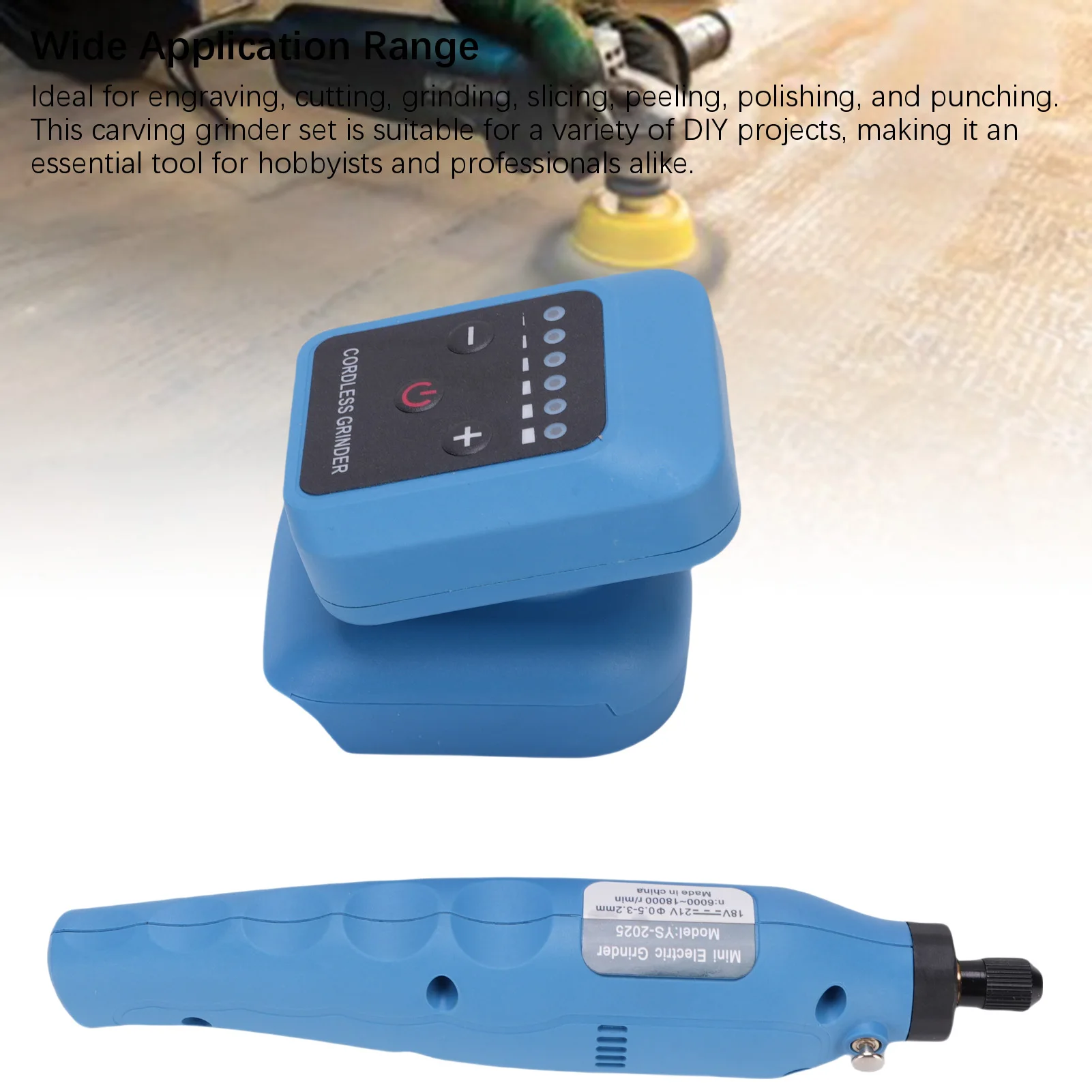 다이 그라인더 6단 속도 18000RPM 충전식 리튬 배터리 다목적 조각 도구 금속 목재 조각 가정 및 자동차 수리용