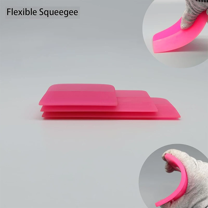 4 in 1 PPF Squeegee Anti-Scratch Rubber Scraper Soft TPU Mini Car Wrap Squeegee for film installation Vinyl  Window Tint Tools