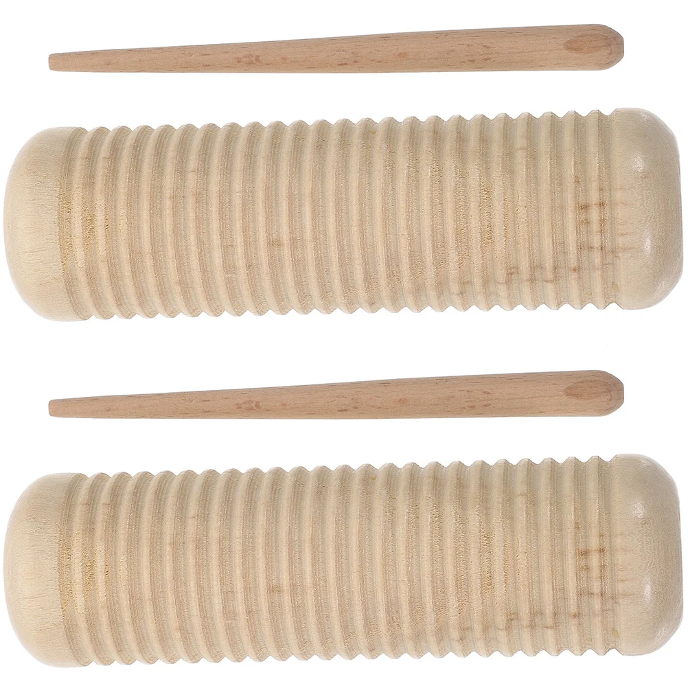 2-sets zandbak houten instrument speelgoed Guiro houten muzikaal speelgoed instrumenten emmer speelgoed percussie vroeg onderwijs