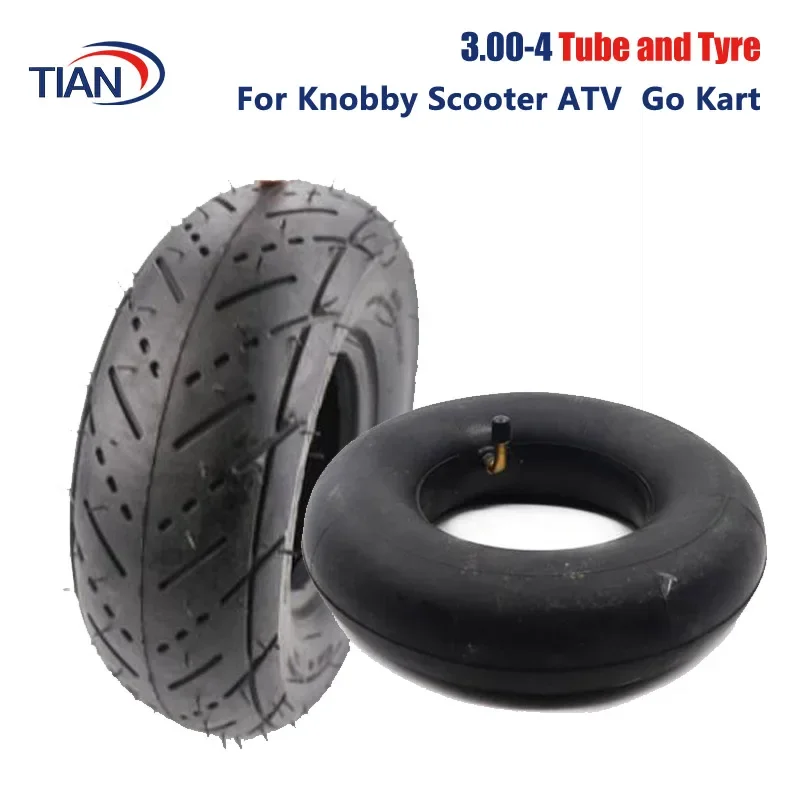 High Quality Tyre 3.00-4 Inner Tube Out Tire for Knobby Scooter Go Kart Electric Scooter Highway Tire 3.00-4 Tyre