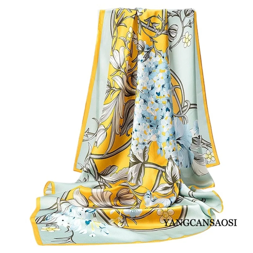 المرأة ملابس كاجوال 100% التوت الطبيعي شال حريري 110 سنتيمتر وشاح مربع كبير رقيقة الجلد ودية مطبوعة تنوعا وشاح