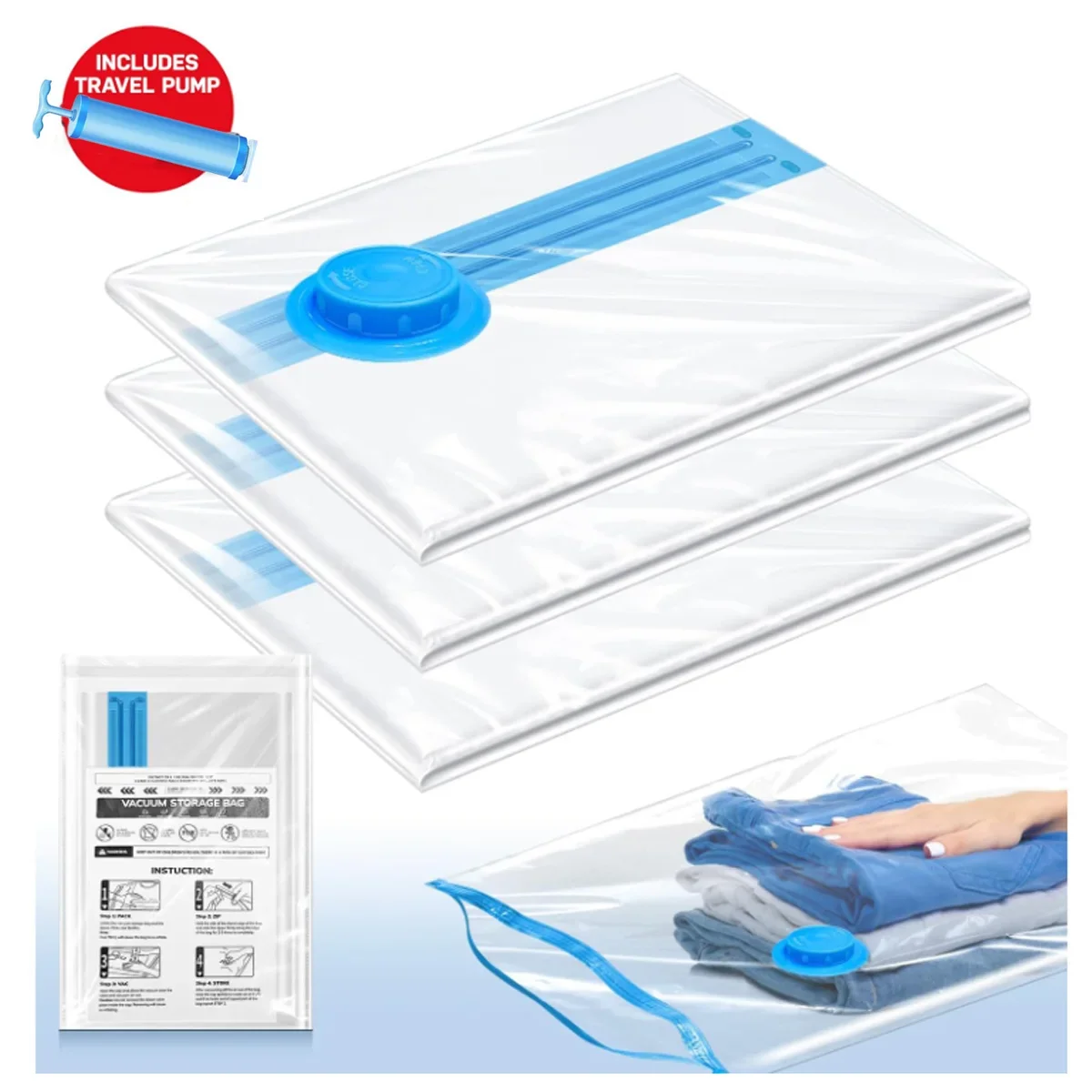 3 pz/5 pz sacchetti di stoccaggio sottovuoto sacchetto di sigillo sottovuoto sacchetti salvaspazio per trapunte vestiti cuscino biancheria da letto