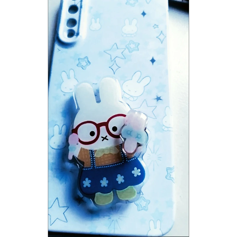 Soporte magnético para teléfono Kawaii Miffy NewCute con soporte giratorio para Airbag de descompresión, pegatina trasera creativa a prueba de golpes para niñas