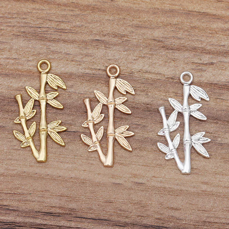 

100pcs Retro Filigree Bamboo Branch Charms Embellishments DIY for Fashion Statement Earring Hanging Dangle Earrings Hairpin