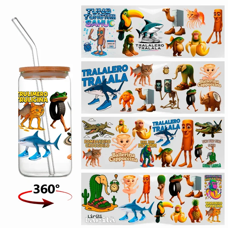 

1A Tungtungtung Sahur Bombardiro Crocodilo Cartoon Stickers Water Cup Computer Luggage Scooter DIY Stickers Waterproof Stickers