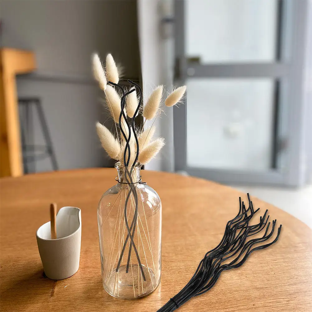 20Pcs Rattan Reed Diffuser Sticks Black Replacement Aroma Fragrance Natural Scent for Home Living Room Decoration
