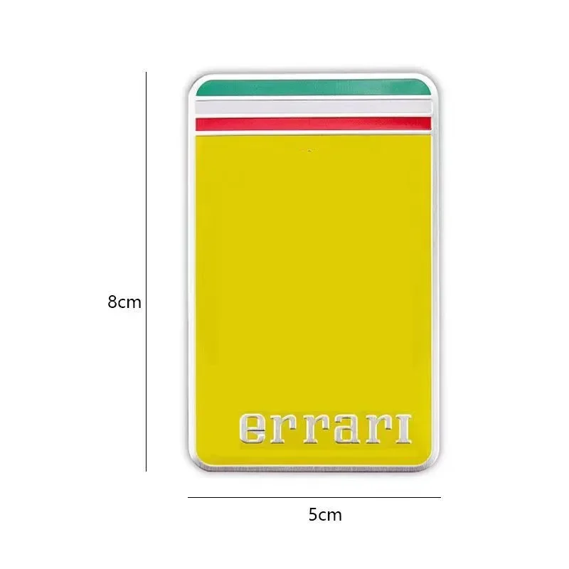 3D 알루미늄 금속 자동차 펜더 윈도우 바디 스티커 배지, 페라리 458 F430 599 FF ENZO SJ 로고 엠블럼 스타일링 액세서리, 1 개
