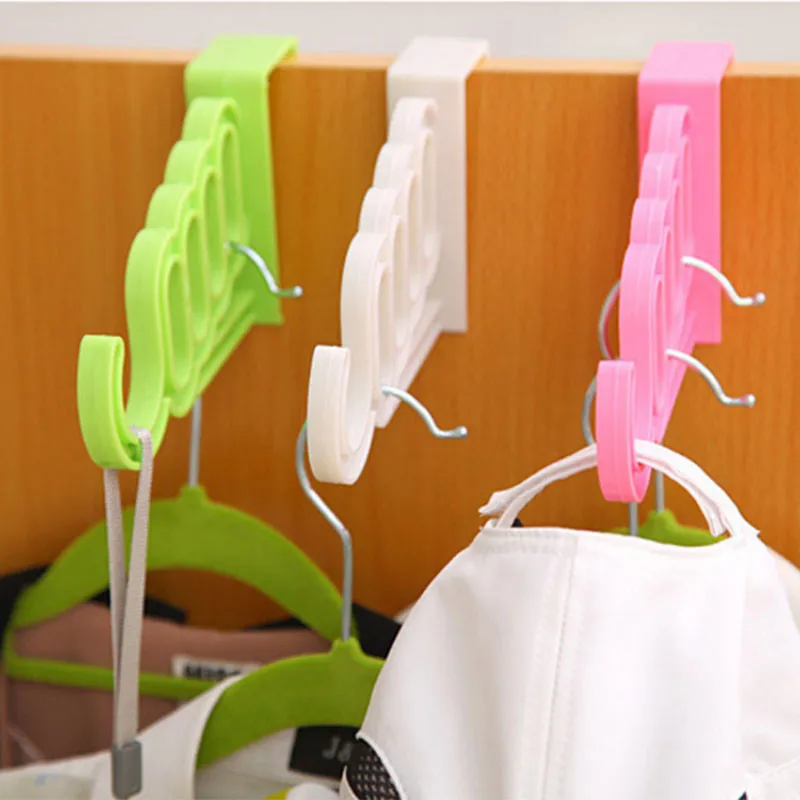Door Hanging Foldable Clothes Hanger MultiFunction Drying Rack Storage 5 Hole Suit Bathroom door Storage Rack