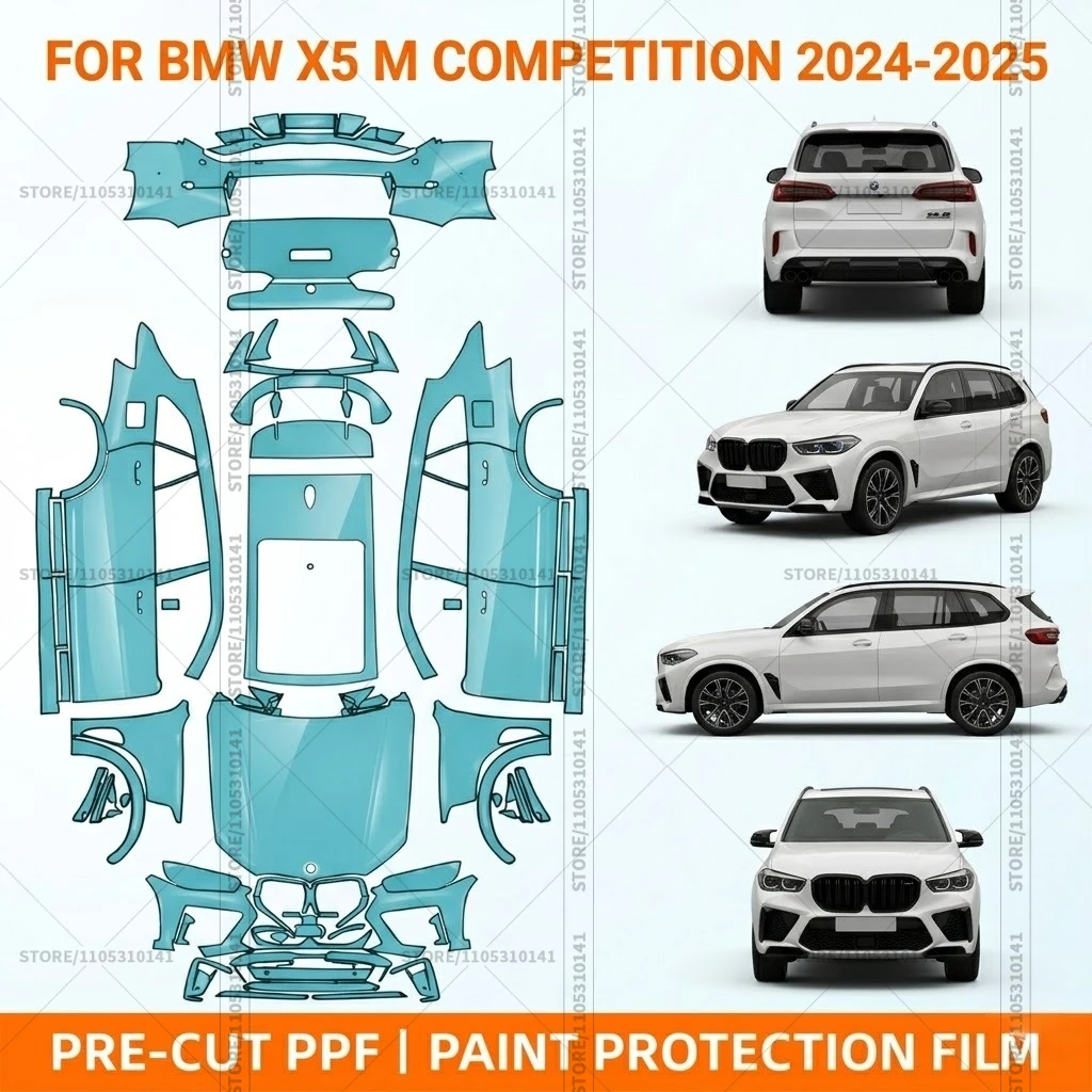 

Pre-Cut Paint Protection Film PPF Transparent Bumper Protector Automotive Clear Bra Car Film For BMW X5 M Competition 2024-2025