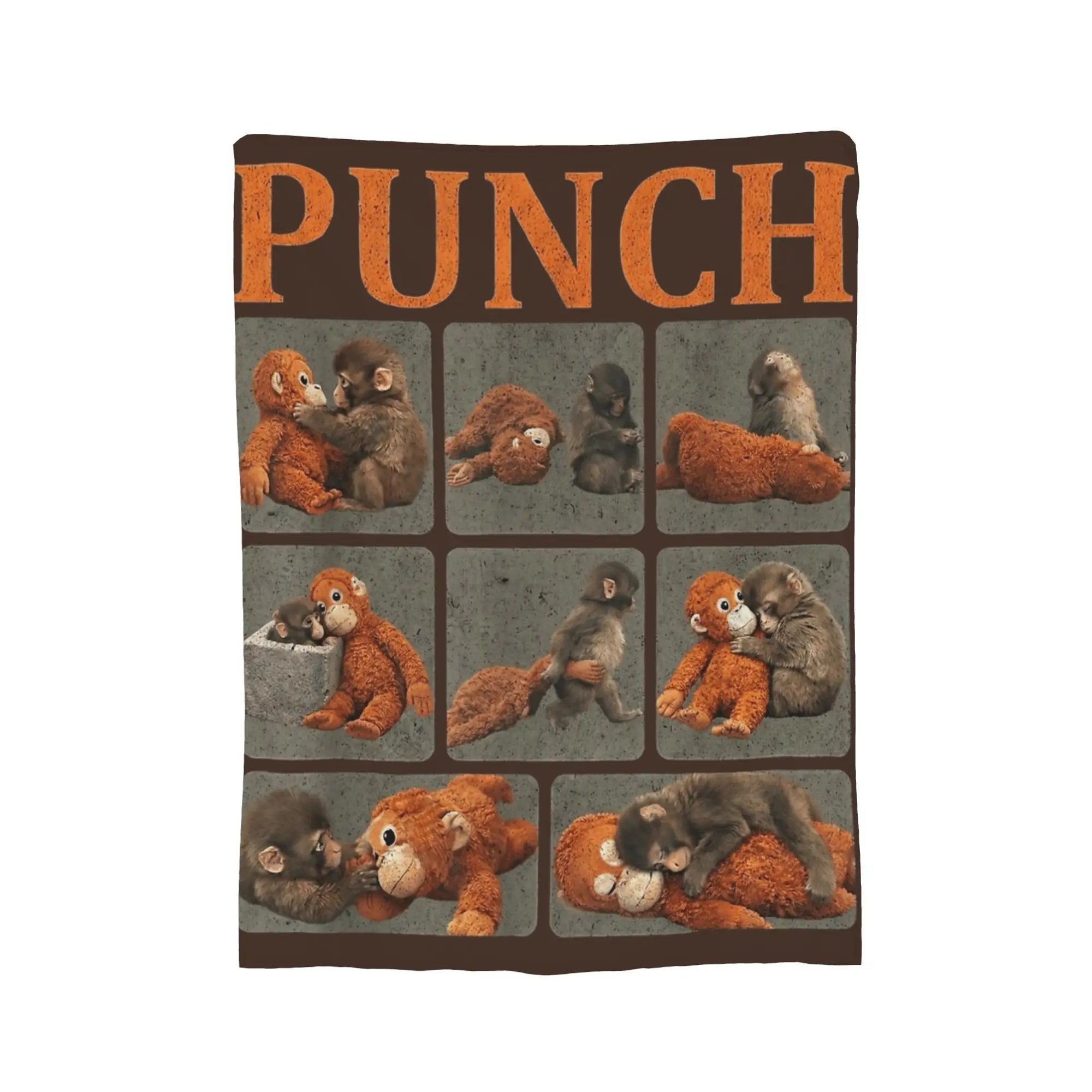Lonely Punch Monkey Blanket  Plush Funny Warm Throw Blanket for Home Restaurant Decoration