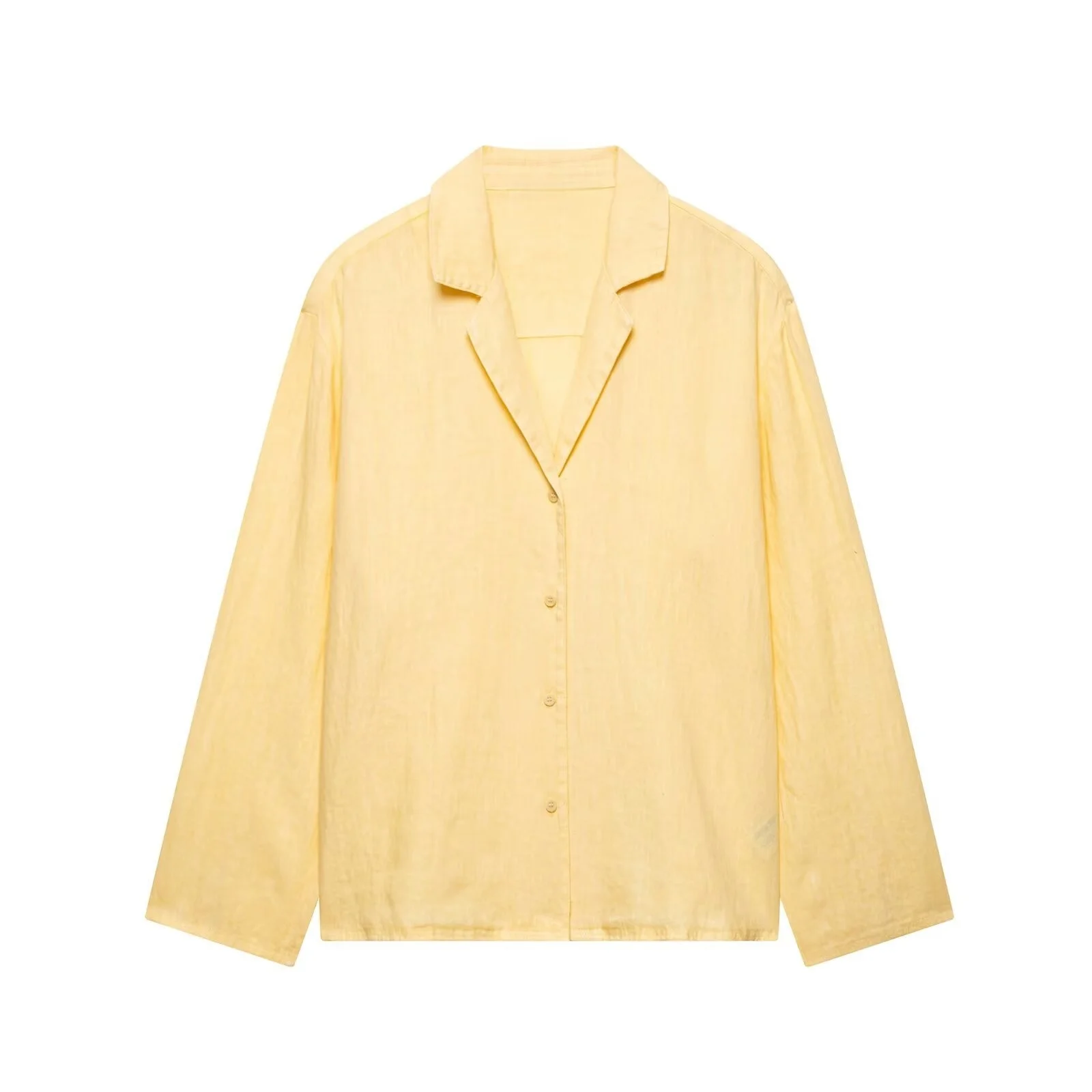 2025 Abito casual da donna della nuova estate Camicia di lino a maniche lunghe con risvolto tinta unita Top + Pantaloncini di lino in vita elastica