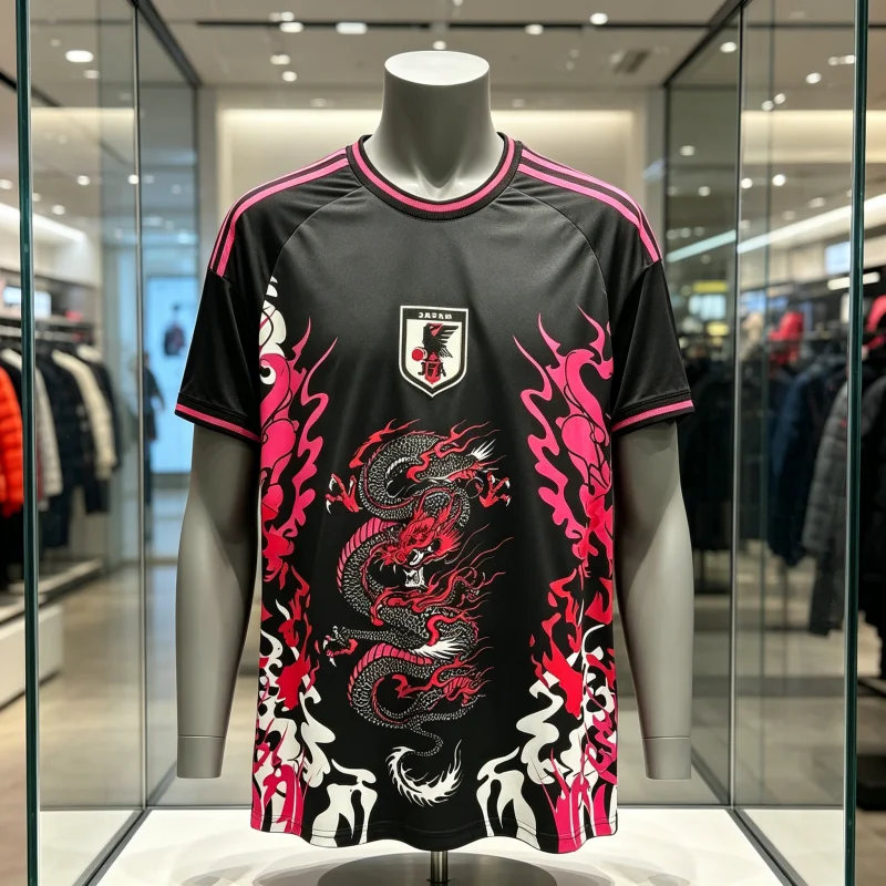 Japan Dragon Pattern Football Jersey Summer Quick-Dry Breathable T-shirt Training Wear Men's Women's Y2k Top Family Kids Tees