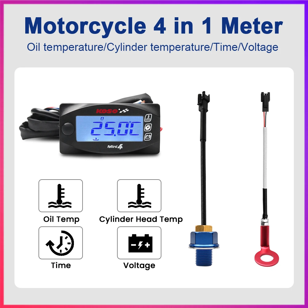 

koso temperature marker oil temp gauge motorcycle cylinder temperature voltage time For cb500x nmax125 XMAX250 300