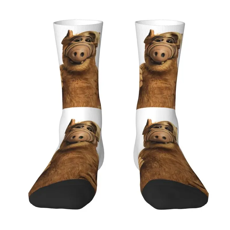 

Носки в стиле Харадзюку Альф с большими пальцами на заказ, мужские и женские теплые футбольные спортивные носки с 3D принтом Alien Life Form