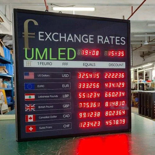 Airport Hotel Bank Digital Signage LED Currency Exchange Rate Display Board
