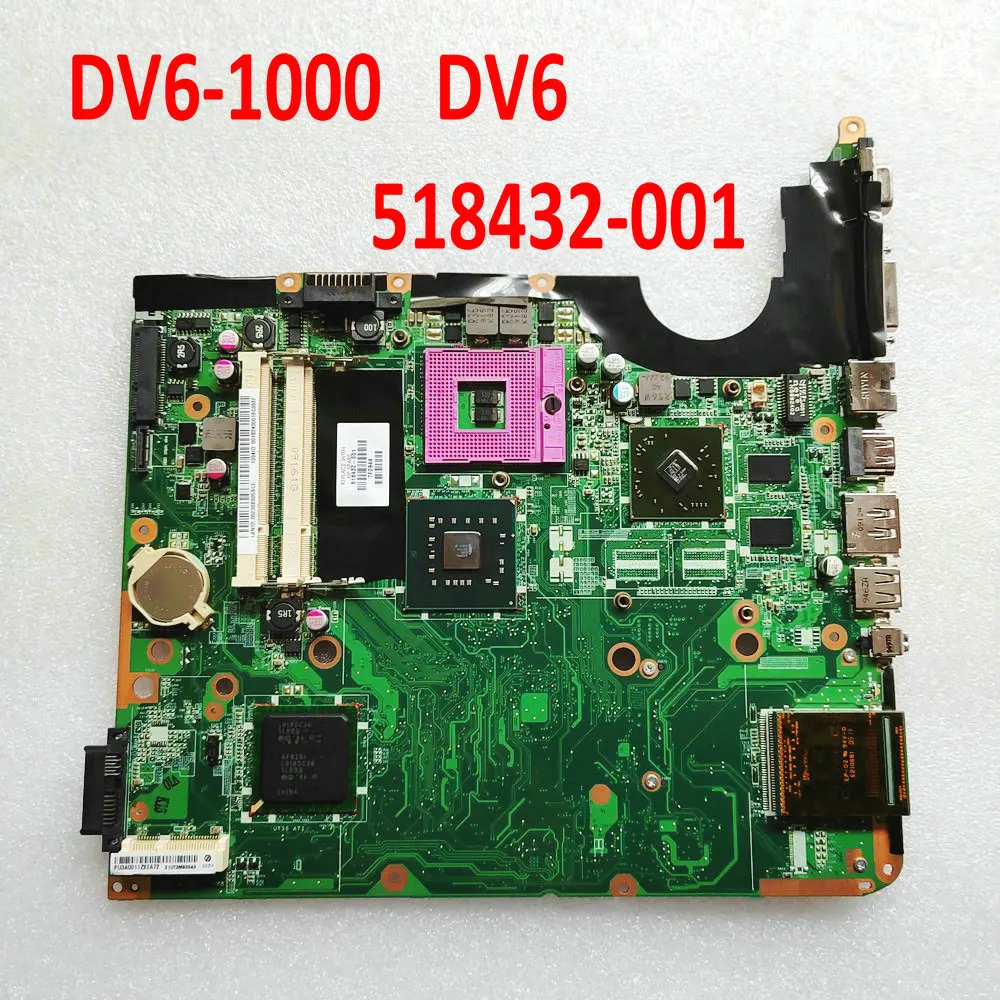 518432-001 For HP DV6T HP Pavilion dv6-1000 Notebook DV6 laptop Motherboard HD4550  DV6-1054CL DV6-1218CA  DV6-1253C 100% Tested