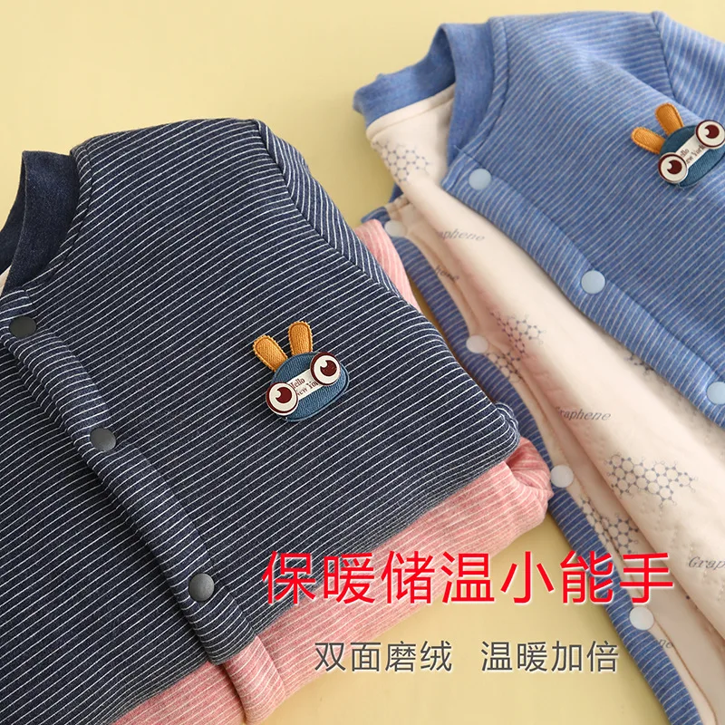 

Winter children's cotton clothes made of silk and velvet, girls' cotton clothes with thickened insulation, boys' cotton jackets,