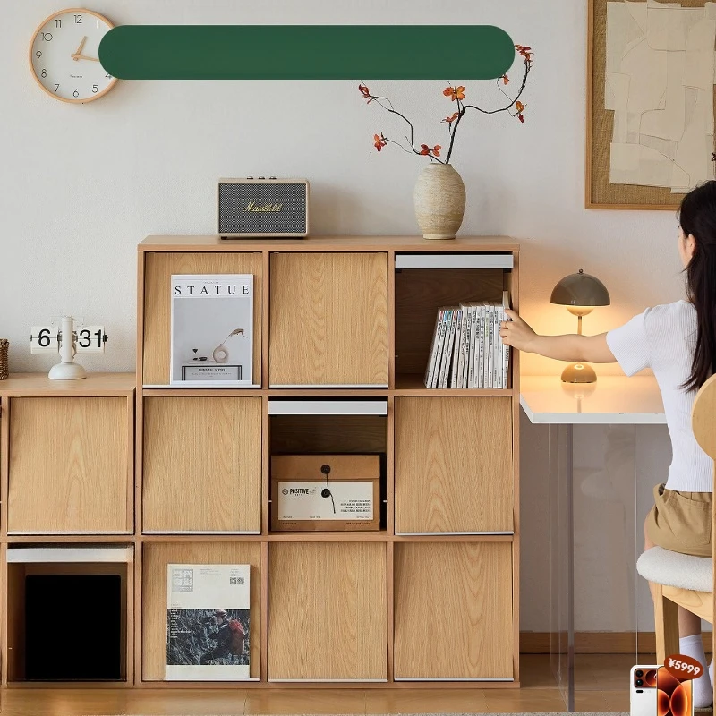

Solid wood bookcase Free combination Living room side cabinet Japanese dust storage cabinet Children's Bedroom