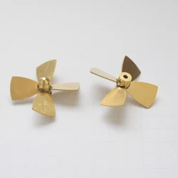 1Pair Shaft Hole Dia 3mm 4-blades Tugboat Propeller Outer Diameter 45mm Simulated Marine Power Accessories for Model Ship Boat