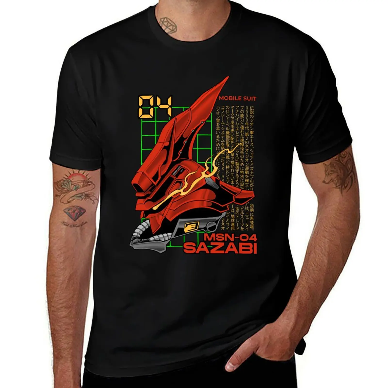 

Sazabi T-Shirt t shirts for man slim fit anime t shirts for man t shirt man designer T-shirt