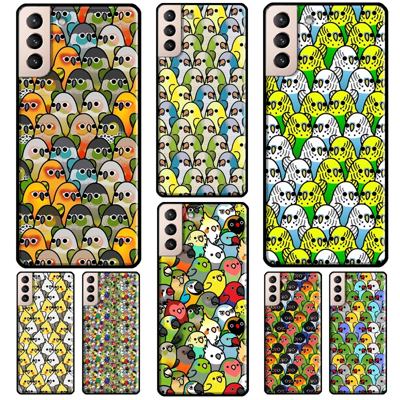 Parrot Birds Cockatiel Phone Case For Samsung Galaxy S21 S20 FE S8 S9 S10 Note 10 Plus Note 20 S22 Ultra Cover