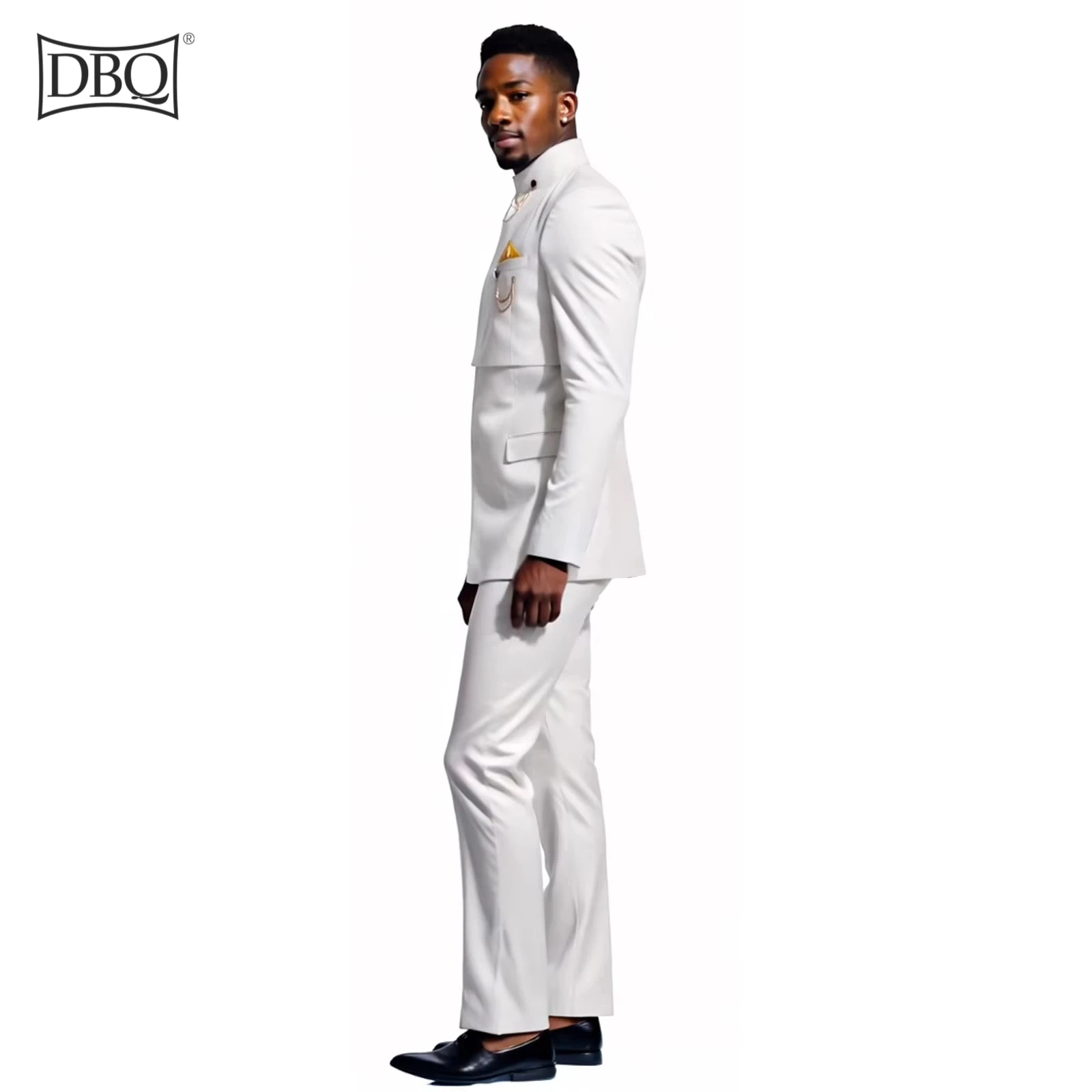 DBQ Men’s Slim Fit Suit Single Breasted 2-Piece Blazer Dress Business Wedding Party African Suits