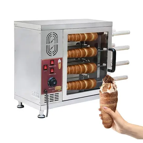 Commercial Chimney Cake Oven Machine Stainless Steel Bread Roll Ice Cream Cone Chimney Cake Machine