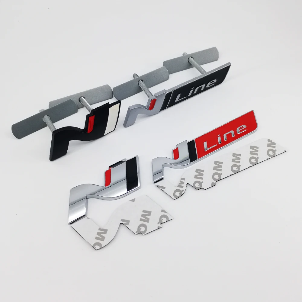 3D Metal N Line Logo Sticker Emblem Badge Decal Front Grille For Hyundai Nline I10 I20 I30 Tucson Sonata Elantra Car Accessories view 2