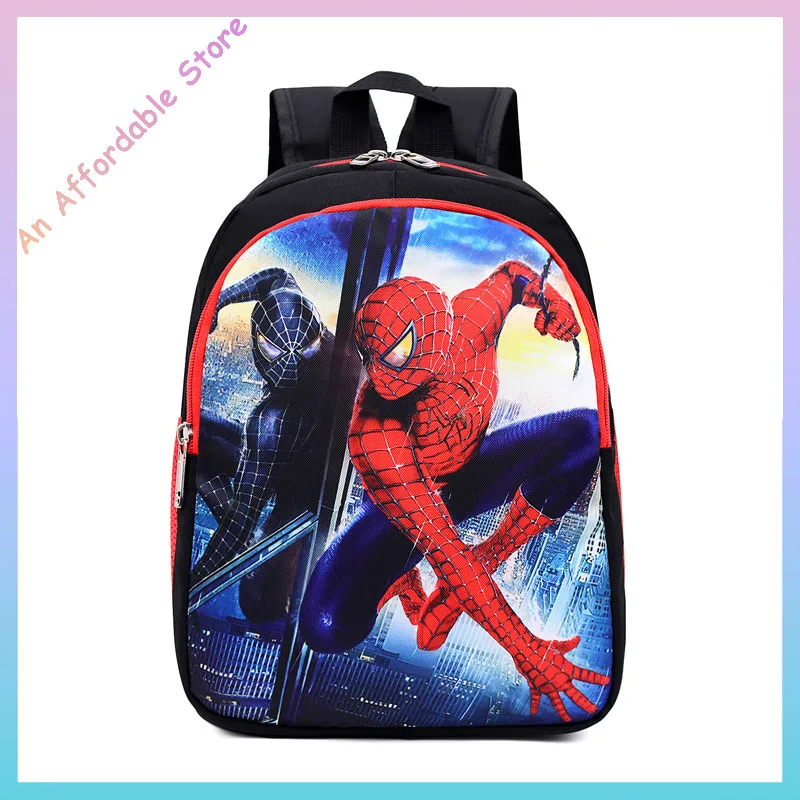 Spider-Man Bag Boys Kindergarten Backpack Large School Bag Cartoon Design First Year Students Double Shoulder Bag Spring Season