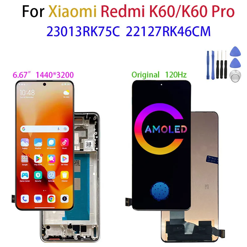 Original AMOLED For Xiaomi Redmi K60 Pro 23013RK75C 22127RK46CM