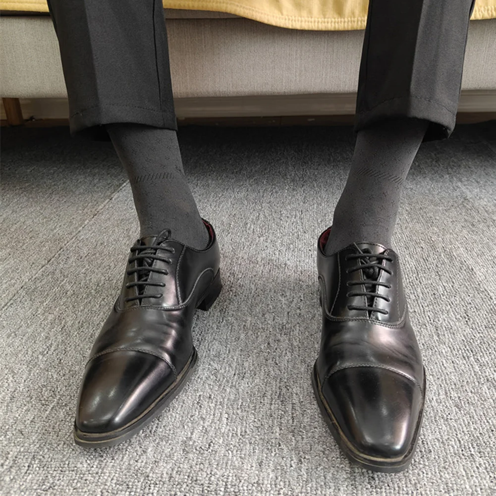 Ultrathin Sheer Tube Socks for Men Designed for Formal and Business Dress with Breathable Translucent Fabric for Comfort