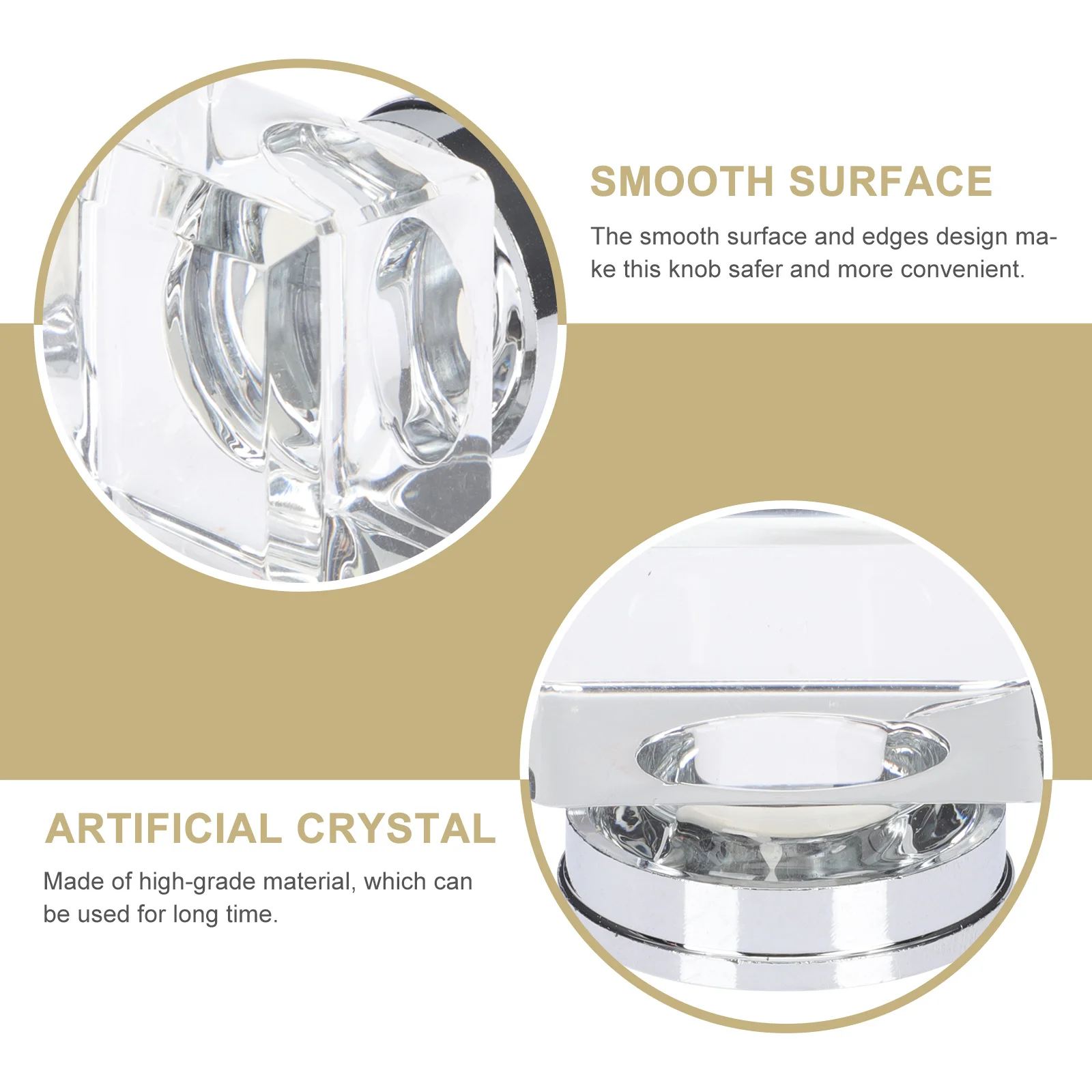 

2Pcs Square Crystal Cabinet Knob Clear Drawer Handle for Furniture Wardrobe Closet European Style Decorative Cabinet Hardware