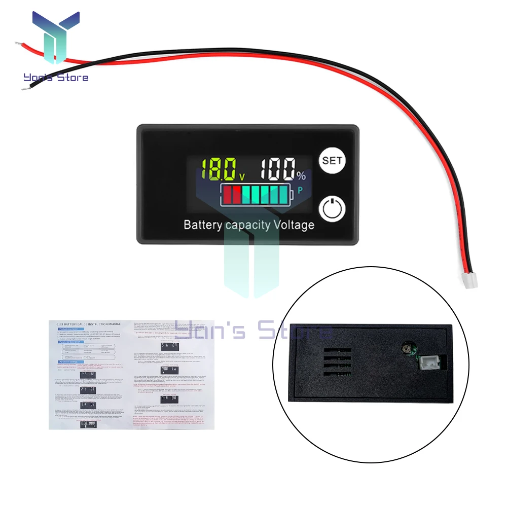 1PC DC8-100V LCD Digital Electricity Meter 6133A Battery Capacity Indicator Lithium LiFePO4 Lead-acid Cell DC12/36/48/60/72/84V