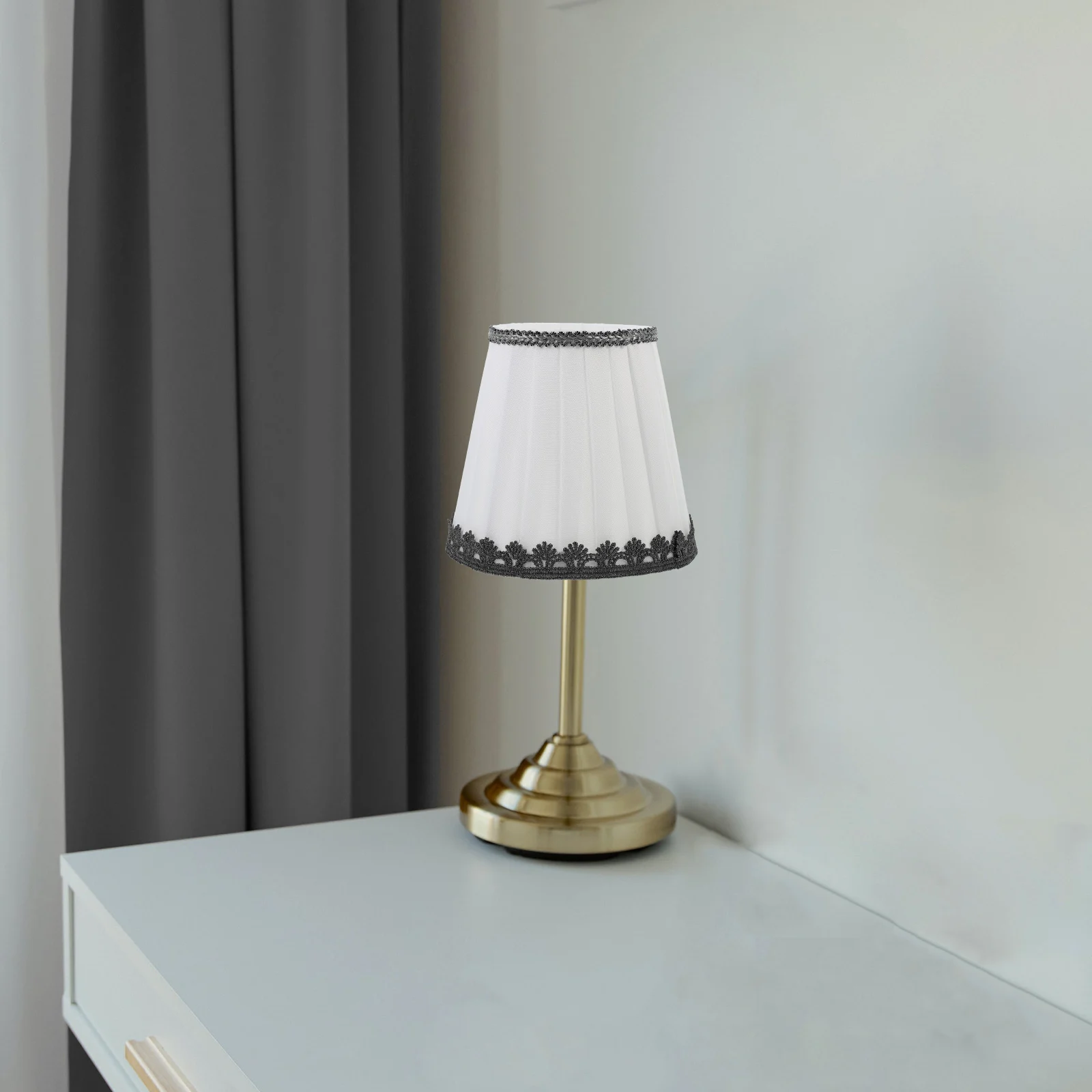 

Fabric Lampshade 90x140x130 White Black Border Cloth Lamp Cover for Desk Floor Table Wall Lamp Shades Replacement