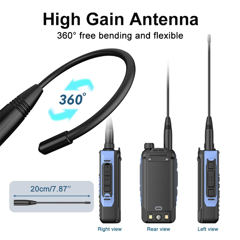 2PCS Baofeng  Walkie Talkie UV-16M V2 15W High Capacity AM FM Two Way Radio Full Band LCD 999CH Frequency Copy NOAA Noise Reduce