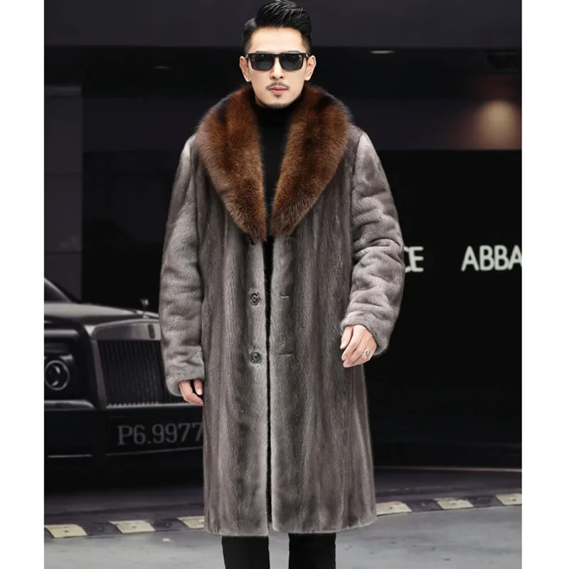 

Men's Winter Long Coat Faux Fur Coats Fur Collar Fur Jacket Warm Simple Comfortable Loose Casual Fashion Soft Niche Versatile