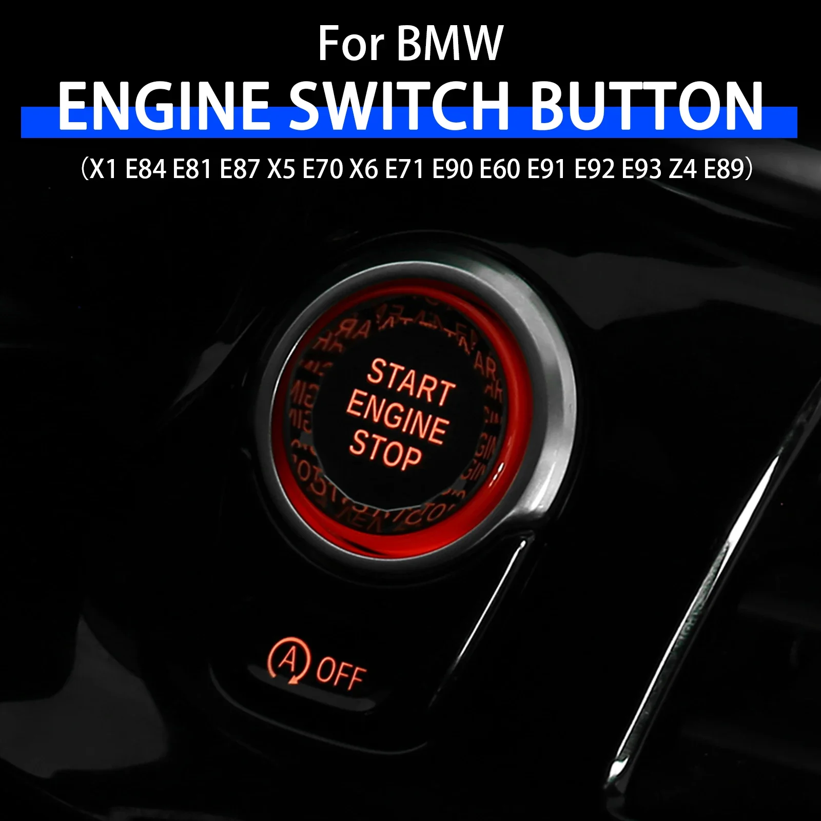 Car Engine Start Stop Switch Button Sticker Interior Trim For BMW X1 E84 E81 E87 X5 E70 X6 E71 E90 E60 E91 E92 E93 Z4 E89