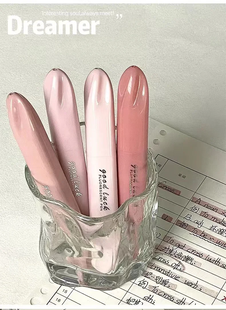 4pcs/set Simplicity Gradient Color Series Paint Marker Fashion Stationery Key Words Highlighter Marker Pen Lovely Scrapbook Pen