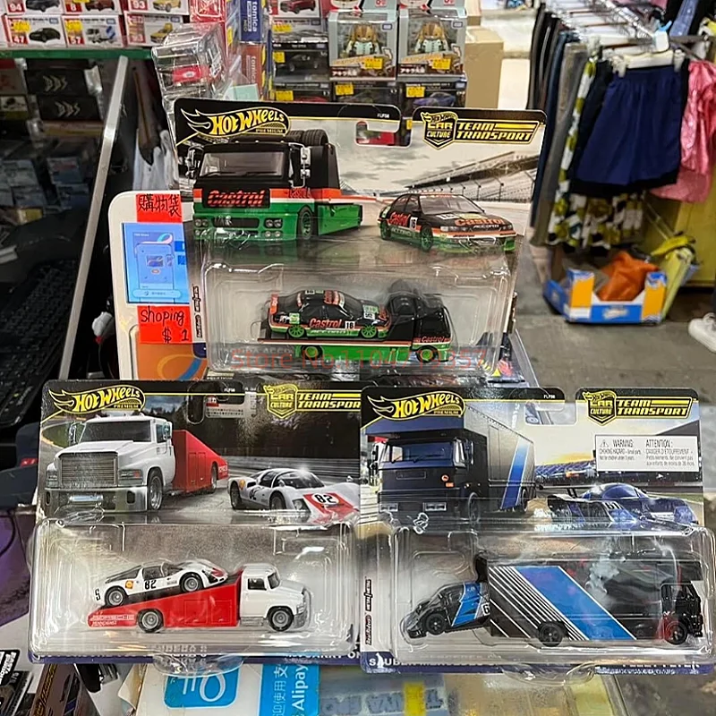 

Коллекционные модели автомобилей Premium Car Culture Team Transport 1:64: Оригинальные игрушки Hot Wheels, литые под давлением машинки Mercedes-Benz, Honda, Porsche